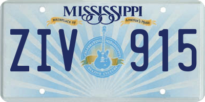 MS license plate ZIV915