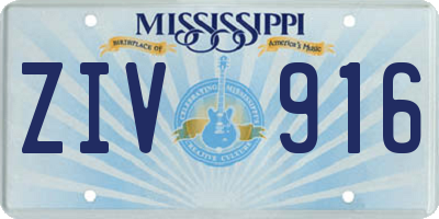 MS license plate ZIV916