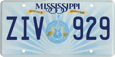 MS license plate ZIV929