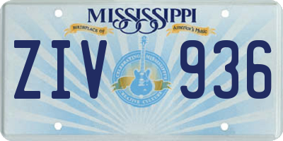 MS license plate ZIV936