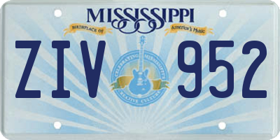 MS license plate ZIV952