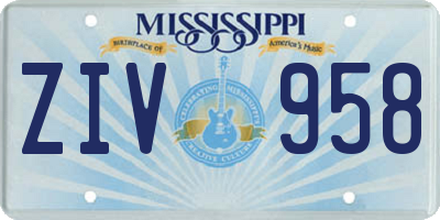 MS license plate ZIV958