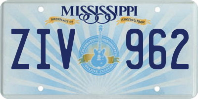 MS license plate ZIV962