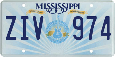 MS license plate ZIV974