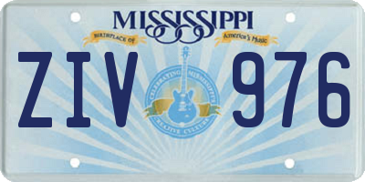 MS license plate ZIV976