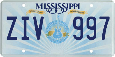 MS license plate ZIV997