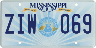 MS license plate ZIW069
