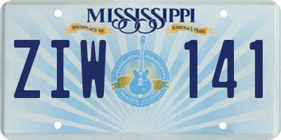 MS license plate ZIW141