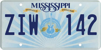 MS license plate ZIW142