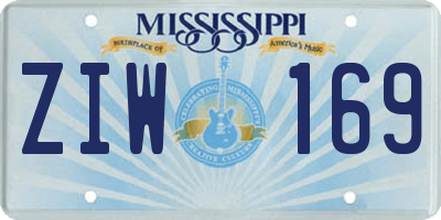 MS license plate ZIW169