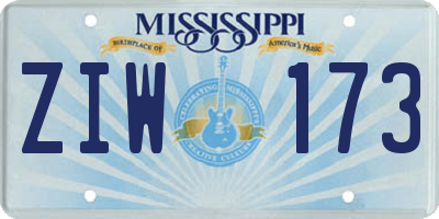 MS license plate ZIW173