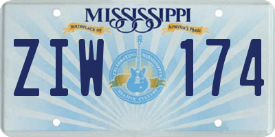 MS license plate ZIW174