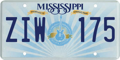 MS license plate ZIW175