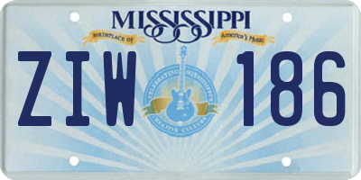 MS license plate ZIW186