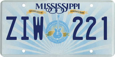 MS license plate ZIW221