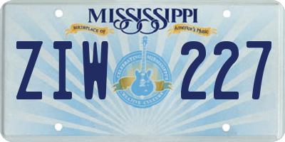 MS license plate ZIW227