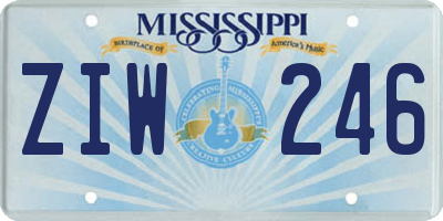 MS license plate ZIW246
