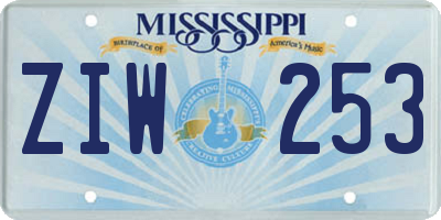 MS license plate ZIW253