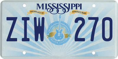 MS license plate ZIW270