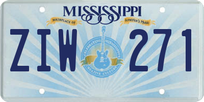 MS license plate ZIW271