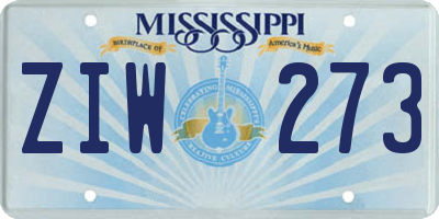 MS license plate ZIW273