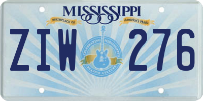 MS license plate ZIW276