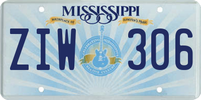 MS license plate ZIW306