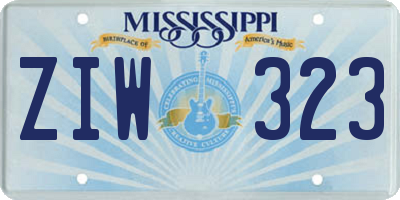 MS license plate ZIW323
