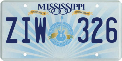 MS license plate ZIW326