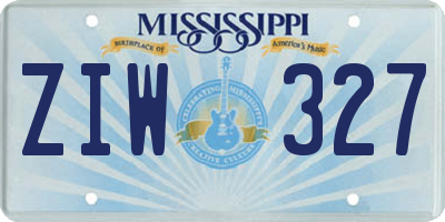 MS license plate ZIW327