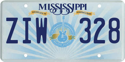 MS license plate ZIW328