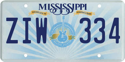 MS license plate ZIW334