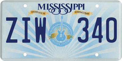 MS license plate ZIW340