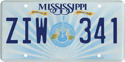 MS license plate ZIW341