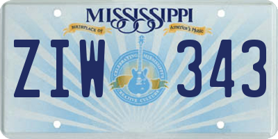 MS license plate ZIW343