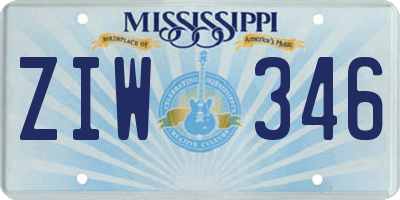 MS license plate ZIW346