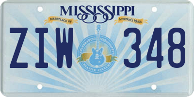 MS license plate ZIW348
