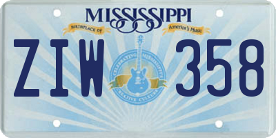 MS license plate ZIW358