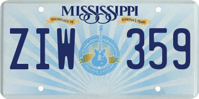 MS license plate ZIW359