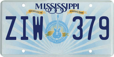 MS license plate ZIW379