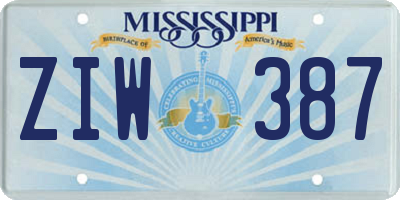 MS license plate ZIW387