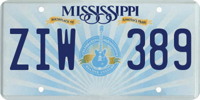 MS license plate ZIW389