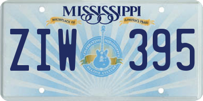 MS license plate ZIW395