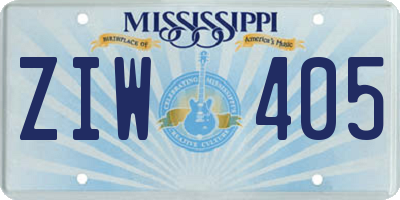 MS license plate ZIW405