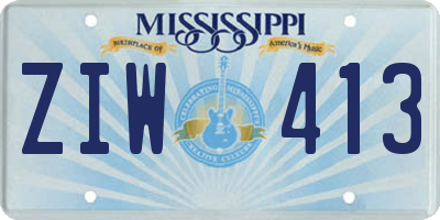 MS license plate ZIW413