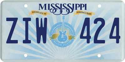 MS license plate ZIW424