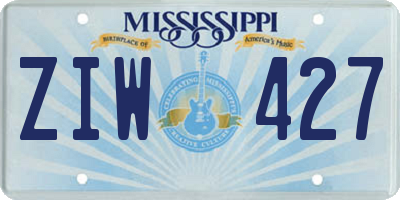 MS license plate ZIW427