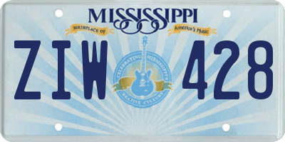 MS license plate ZIW428