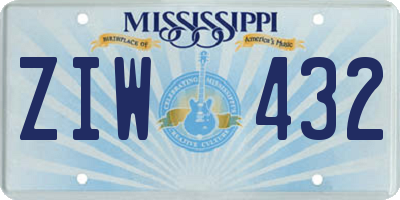 MS license plate ZIW432