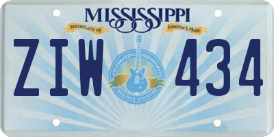 MS license plate ZIW434
